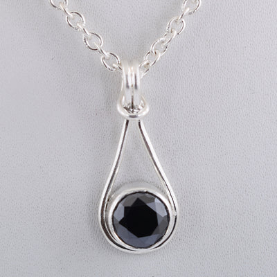 1.5 Ct AAA Quality Certified Black Diamond Solitaire Pendant - ZeeDiamonds