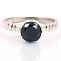 1-3 Carat Round Brilliant Cut Black Diamond Solitaire Fancy Ring - ZeeDiamonds