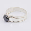 2 Carats Round Cut 100% Certified Black Diamond Ring In Sterling Silver - ZeeDiamonds