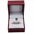 2 Carats Round Cut 100% Certified Black Diamond Ring In Sterling Silver - ZeeDiamonds