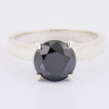 1-4 Carats Certified Black Diamond Sterling Silver Ring - ZeeDiamonds