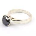 1-4 Carats Certified Black Diamond Sterling Silver Ring - ZeeDiamonds