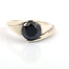 1-4 Carats Black Diamond Solitaire Ring In Sterling Silver - ZeeDiamonds