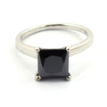 Black Diamond Solitaire Ring With White Diamond Accents - ZeeDiamonds