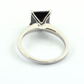 Black Diamond Solitaire Ring With White Diamond Accents - ZeeDiamonds