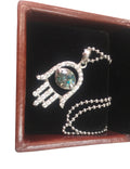0.89 Ct Hamsa Hand Blue Diamond Pendant, Bridal Gift - ZeeDiamonds