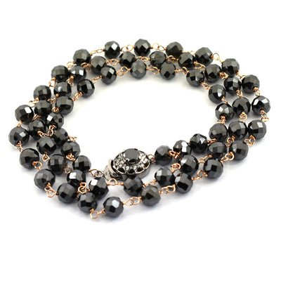 4 mm AAA Quality Round shape Black Diamond Necklace - ZeeDiamonds