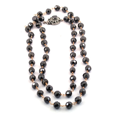 4 mm AAA Quality Round shape Black Diamond Necklace - ZeeDiamonds