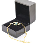Certified 1.43 Cts Blue Diamond Evil Eye Bracelet,Women's Jewelry,Birthday Gift - ZeeDiamonds