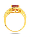 Ruby Gemstone Engagment Ring With White Diamond Accents - ZeeDiamonds