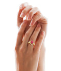 Ruby Gemstone Engagment Ring With White Diamond Accents - ZeeDiamonds