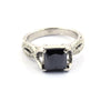 3.5 Ct Black Diamond Engagement Ring With White Diamond Accents - ZeeDiamonds