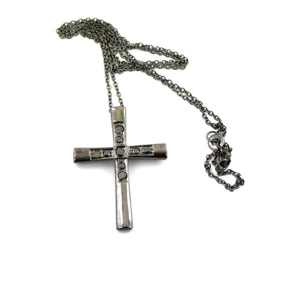 Black Diamond Solitaire Designer Cross Pendant, Great Shine & Fancy Look - ZeeDiamonds