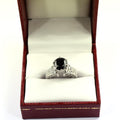 2.5 Ct Black Diamond Engagement Ring With White Diamond Accents - ZeeDiamonds