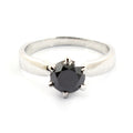 2 Carats Round Cut Black Diamond Solitaire Ring For Women's - ZeeDiamonds