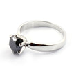 2 Carats Round Cut Black Diamond Solitaire Ring For Women's - ZeeDiamonds