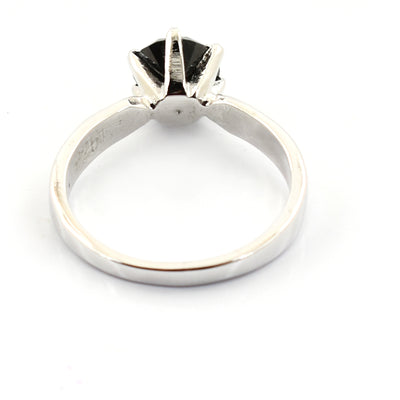 2 Carats Round Cut Black Diamond Solitaire Ring For Women's - ZeeDiamonds