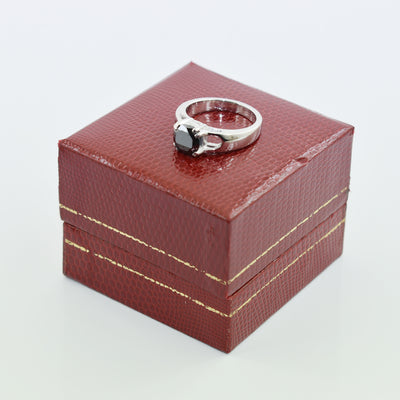 1.5 Carats Brilliant Cut Black Diamond Solitaire Fancy Ring - ZeeDiamonds
