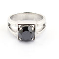 2-4 Ct Black Diamond Solitaire Ring In Four Prong Setting - ZeeDiamonds