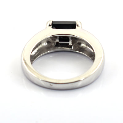 2.15 Carats Radiant Cut Black Diamond Solitaire Band Ring - ZeeDiamonds