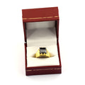 3 Carats Princess Cut Certified Black Diamond Ring In Yellow Gold Finish - ZeeDiamonds