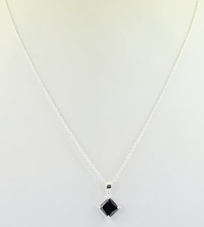 1.59 Ct AAA Certified Black Diamond Pendant Chain Necklace,Pretty Gift! - ZeeDiamonds