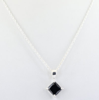 1.59 Ct AAA Certified Black Diamond Pendant Chain Necklace,Pretty Gift! - ZeeDiamonds