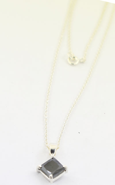 1.59 Ct AAA Certified Black Diamond Pendant Chain Necklace,Pretty Gift! - ZeeDiamonds