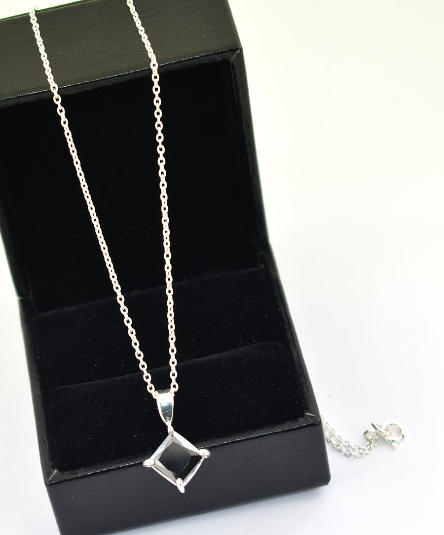 1.59 Ct AAA Certified Black Diamond Pendant Chain Necklace,Pretty Gift! - ZeeDiamonds