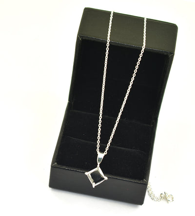 1.59 Ct AAA Certified Black Diamond Pendant Chain Necklace,Pretty Gift! - ZeeDiamonds