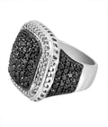 Black & White Diamonds Ring in Pave setting.Amazing Shine & Luster! Certified Diamonds. - ZeeDiamonds