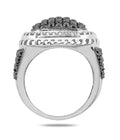 Black & White Diamonds Ring in Pave setting.Amazing Shine & Luster! Certified Diamonds. - ZeeDiamonds