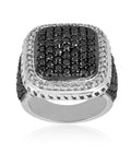 Black & White Diamonds Ring in Pave setting.Amazing Shine & Luster! Certified Diamonds. - ZeeDiamonds