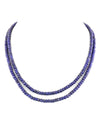 Two Row 3-4 mm Blue Sapphire Necklace with Silver Clasp - ZeeDiamonds