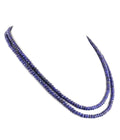 Two Row 3-4 mm Blue Sapphire Necklace with Silver Clasp - ZeeDiamonds