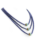 Blue Sapphire Beaded with Turquoise Vintage Beads Necklace - ZeeDiamonds