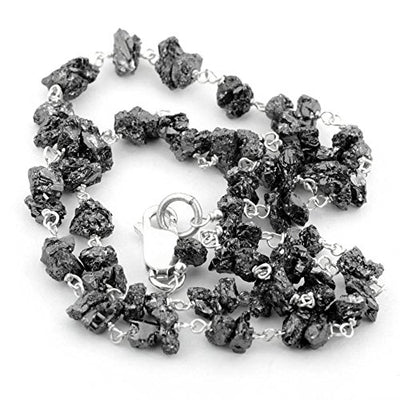 20 Carat Rough Black Diamond Beads Two Row Stylish Bracelet - ZeeDiamonds