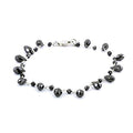 4 mm Black Diamond Beads Sterling Silver Wire Style Bracelet - ZeeDiamonds