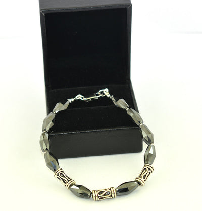 11-13 mm Drum Cut Black Diamond Designer Bracelet For Gift - ZeeDiamonds