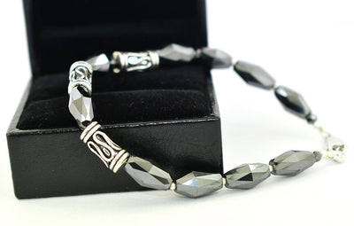 11-13 mm Drum Cut Black Diamond Designer Bracelet For Gift - ZeeDiamonds