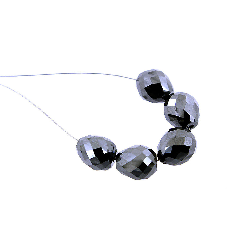 9 mm 8 mm Black Diamond Briolites, Fancy Beads for Jewelry Making - ZeeDiamonds