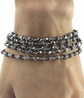 3 mm 65 Carat Black Diamond Beads Silver ware Bracelet In 36 Inches - ZeeDiamonds