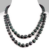 4-5 mm Emerald Beads & Blue Sapphire Silver (Goli) Fancy Necklace, Gift For Birthday - ZeeDiamonds