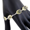 Natural Yellow Citrine Gemstone Connector Link Bracelet In Sterling Silver - ZeeDiamonds