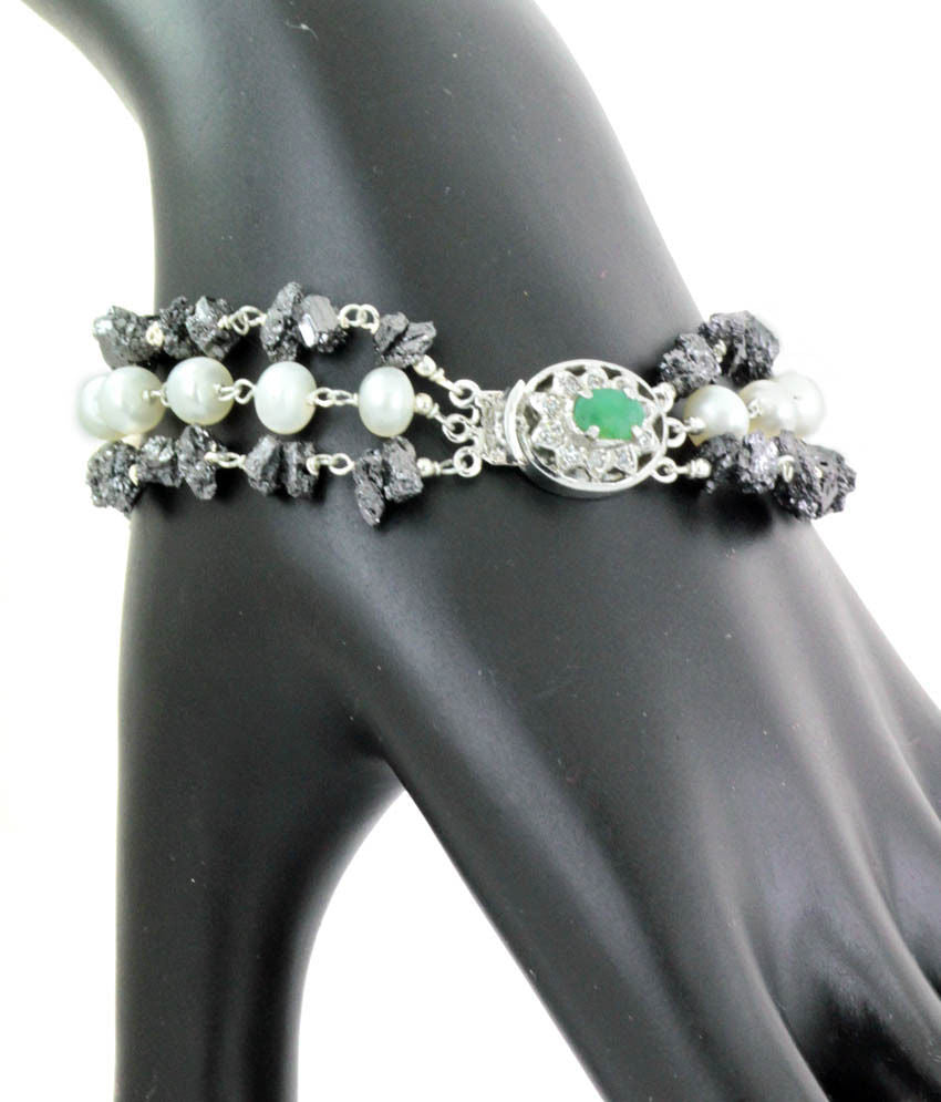 sterling-silver-nazariya-with-evil-eye-with-black-blue-eye-bracelet-8-inch  – Karizma Jewels