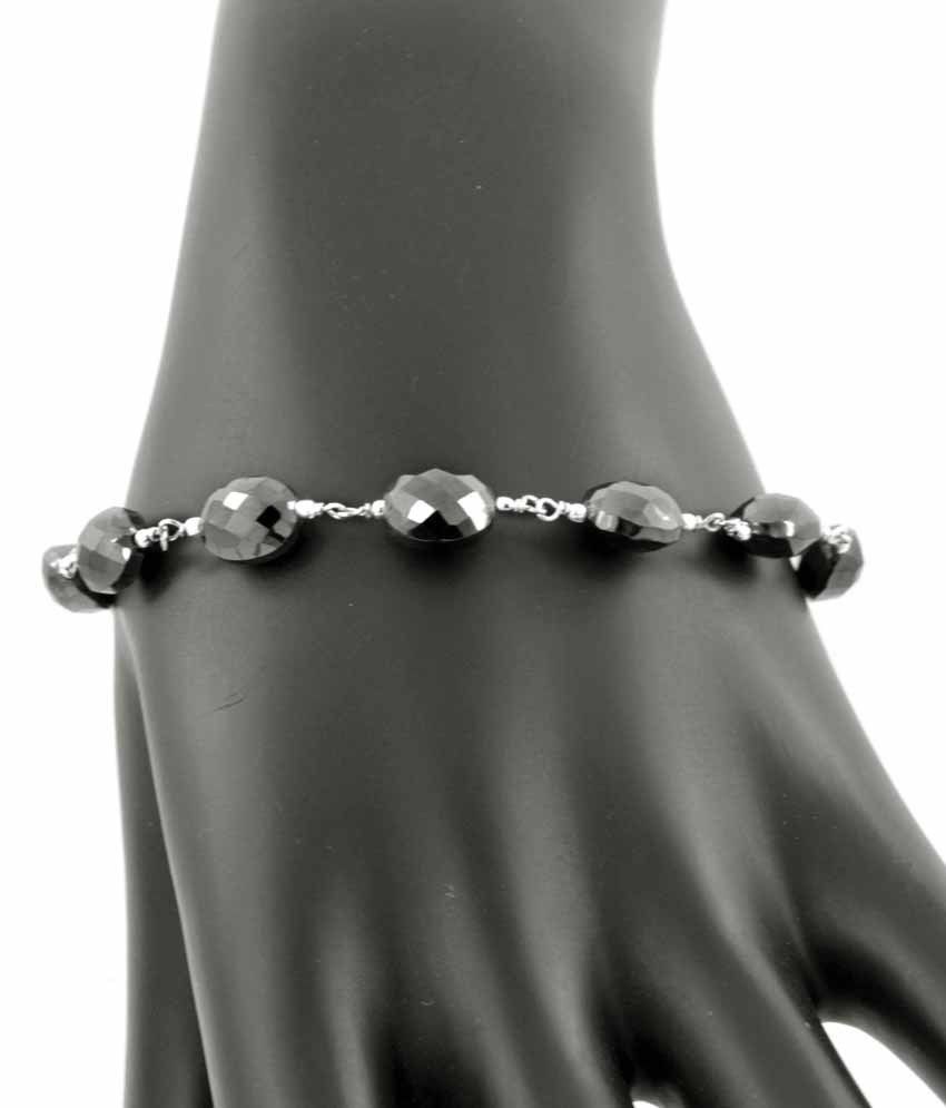 50 Carat Drum Cut Black Diamonds Bangle Bracelet Gift For Women & Girl's - ZeeDiamonds