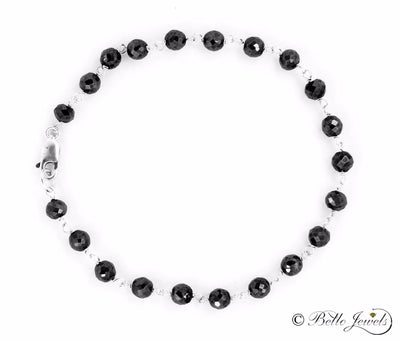Black Diamonds Bracelet - 18 carats. 4 mm.6-8".CERTIFIED.AAA Earth Mined - ZeeDiamonds