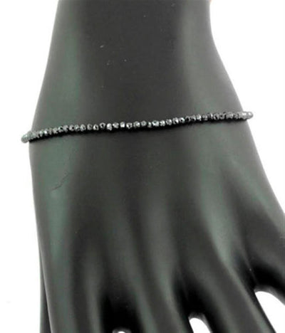 Black Diamonds Bracelet-18 carats.3 mm. 7 inch to 8 inch options.AAA.Certified. - ZeeDiamonds