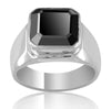 3.50 Ct Certified Black Diamond Solitaire Men's Ring in 925 Silver, Excellent Cut with Great Luster
