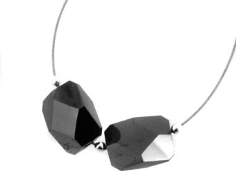 9 - 7 mm Octagonal Shape Black Diamond Loose Beads 2 Pcs - ZeeDiamonds